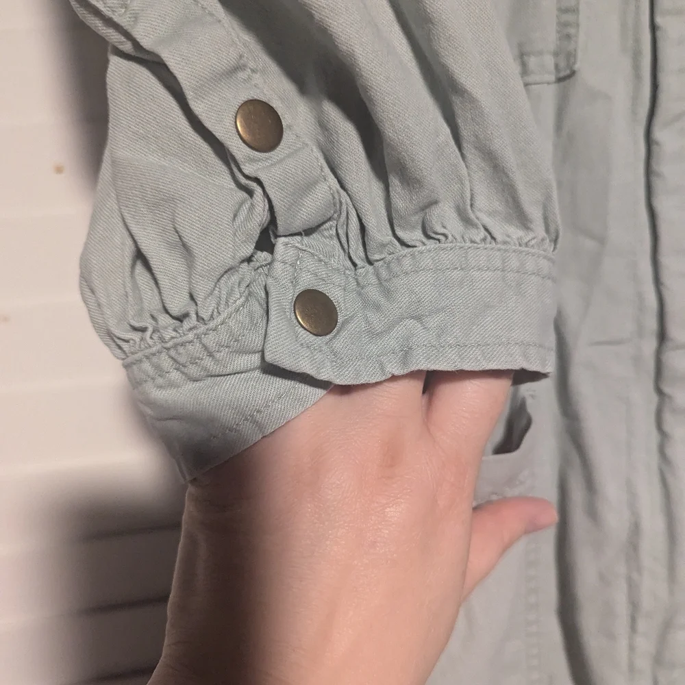 Universal Thread Puff Sleeve Collared Boiler Utility Jumpsuit, Mint - Size 4 - Picture 3 of 7